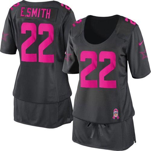Cowboys #22 Emmitt Smith Dark Grey Women's Breast Cancer Awareness Stitched Elite Jersey cheap jerseys for sale - CheapJerseys.Shop