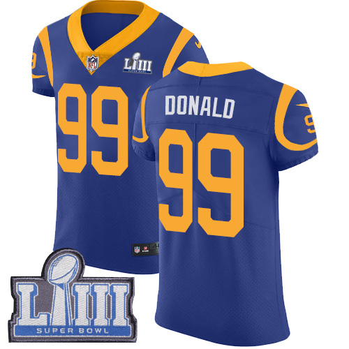 Rams #99 Aaron Donald Royal Blue Alternate Super Bowl LIII Bound Men's Stitched Vapor Untouchable Elite Jersey cheap jerseys for sale - CheapJerseys.Shop