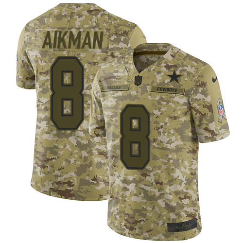 Dallas Cowboys #8 Troy Aikman Camo Youth Stitched Limited 2018 Salute to Service Jersey Youth cheap jerseys for sale - CheapJerseys.Shop