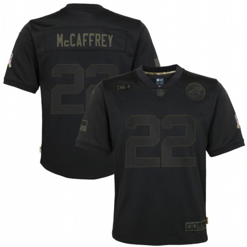 Carolina Carolina Panthers #22 Christian McCaffrey Youth 2020 Salute to Service Game Jersey Black Youth cheap jerseys for sale - CheapJerseys.Shop