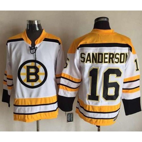 Boston Bruins #16 Derek Sanderson White CCM Throwback Stitched Jersey Men's cheap jerseys for sale - CheapJerseys.Shop