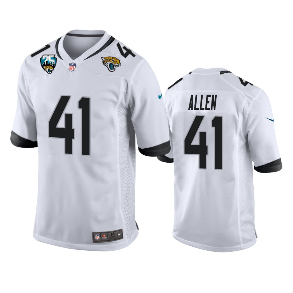 Jaguars #41 Josh Allen White 25th Anniversary Vapor Limited Stitched 100th Season Jersey cheap jerseys for sale - CheapJerseys.Shop