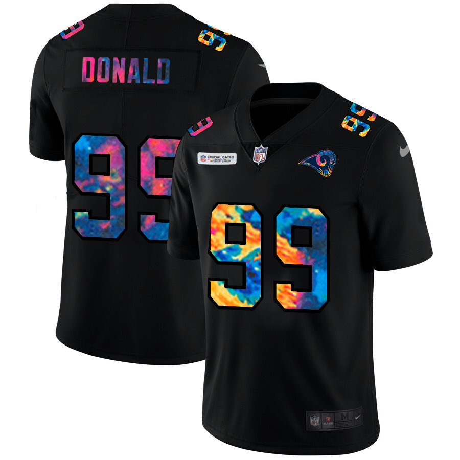 Los Angeles Rams #99 Aaron Donald Men's Multi-Color Black 2020 Crucial Catch Vapor Untouchable Limited Jersey cheap jerseys for sale - CheapJerseys.Shop
