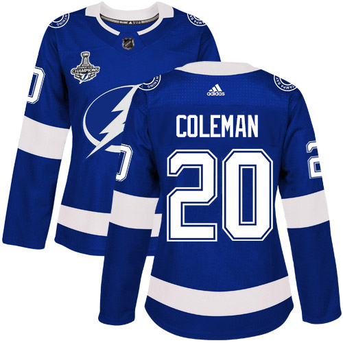 Tampa Bay Lightning #20 Blake Coleman Blue Home Authentic Women's 2020 Stanley Cup Champions Stitched Jersey Womens cheap jerseys for sale - CheapJerseys.Shop