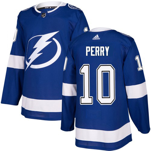 Tampa Bay Lightning #10 Corey Perry Blue Home Authentic Stitched Jersey Men's cheap jerseys for sale - CheapJerseys.Shop