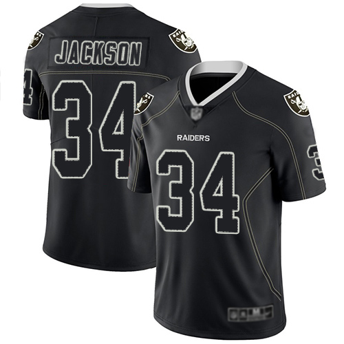 Raiders #34 Bo Jackson Lights Out Black Men's Stitched Limited Rush Jersey cheap jerseys for sale - CheapJerseys.Shop