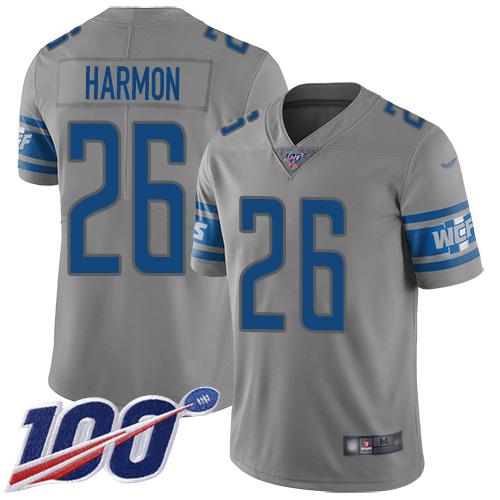Detroit Lions #26 Duron Harmon Gray Youth Stitched Limited Inverted Legend 100th Season Jersey Youth cheap jerseys for sale - CheapJerseys.Shop