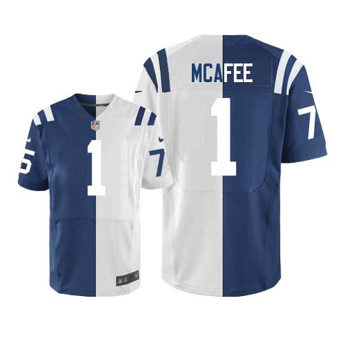 Indianapolis Colts #1 Pat McAfee Royal Blue/White Men's Stitched Elite Split Jersey Men's cheap jerseys for sale - CheapJerseys.Shop