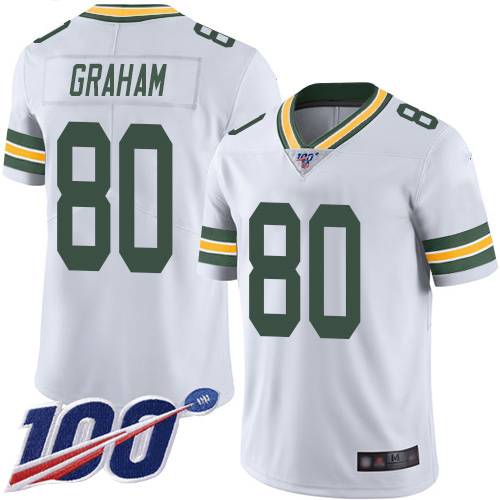 Green Bay Packers #80 Jimmy Graham White Men's Stitched 100th Season Vapor Limited Jersey Men's cheap jerseys for sale - CheapJerseys.Shop