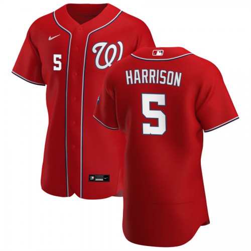 Washington Washington Nationals #5 Josh Harrison Men's Red Alternate 2020 Authentic Player Jersey Men's cheap jerseys for sale - CheapJerseys.Shop