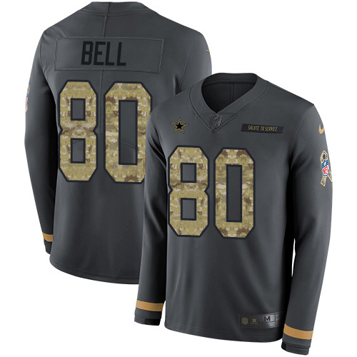 Dallas Cowboys #80 Blake Bell Anthracite Salute to Service Youth Stitched Limited Therma Long Sleeve Jersey Youth cheap jerseys for sale - CheapJerseys.Shop