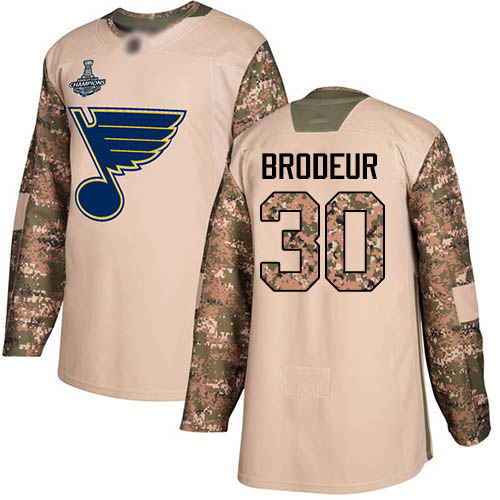 St. Louis Blues #30 Martin Brodeur Camo Authentic 2017 Veterans Day Stanley Cup Champions Stitched Jersey Men's cheap jerseys for sale - CheapJerseys.Shop