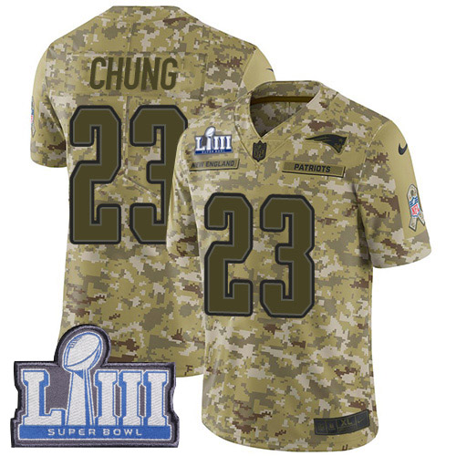 New England Patriots #23 Patrick Chung Camo Super Bowl LIII Bound Men's Stitched Limited 2018 Salute To Service Jersey Men's cheap jerseys for sale - CheapJerseys.Shop