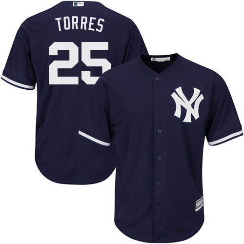 New York Yankees #25 Gleyber Torres Navy blue Cool Base Stitched Youth Jersey Youth cheap jerseys for sale - CheapJerseys.Shop