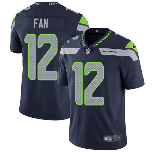 Seahawks #12 Fan Steel Blue Team Color Youth Stitched Vapor Untouchable Limited Jersey cheap jerseys for sale - CheapJerseys.Shop