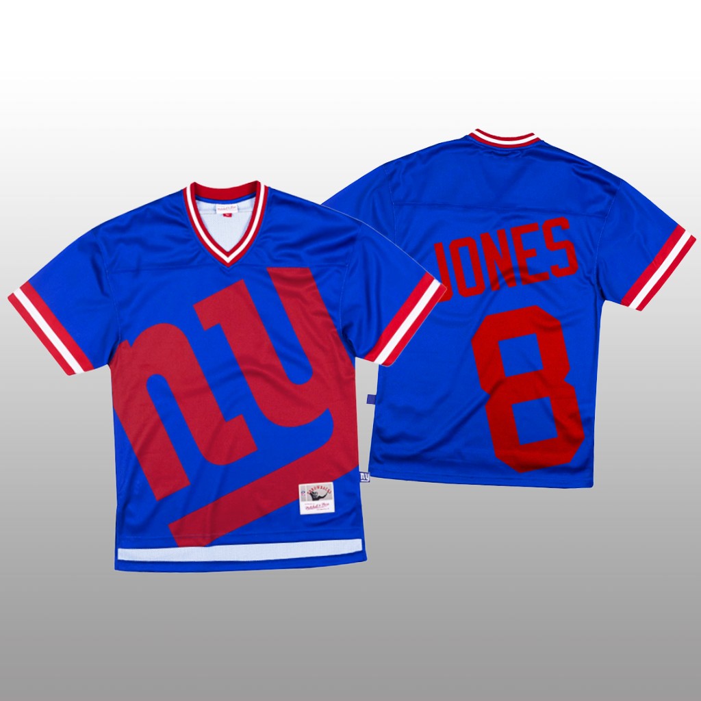 New York Giants #8 Daniel Jones Blue Men's Mitchell & Nell Big Face Fashion Limited Jersey cheap jerseys for sale - CheapJerseys.Shop
