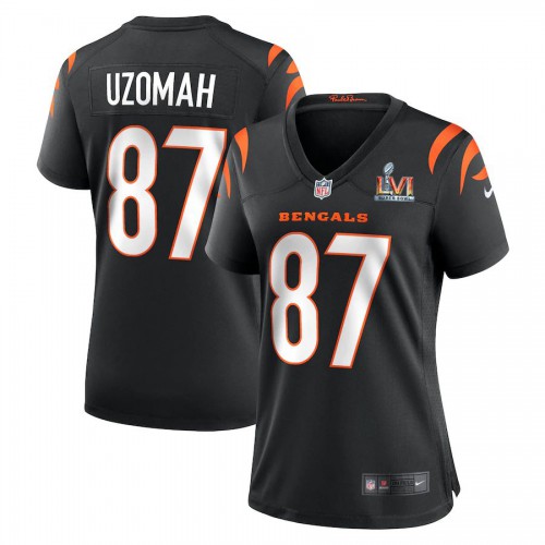 Cincinnati Cincinnati Bengals #87 C.J. Uzomah White Super Bowl LVI Patch Women's Game Jersey Womens cheap jerseys for sale - CheapJerseys.Shop