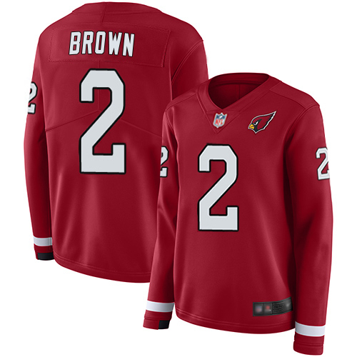 Cardinals #2 Marquise Brown Red Team Color Women's Stitched Limited Therma Long Sleeve Jersey cheap jerseys for sale - CheapJerseys.Shop