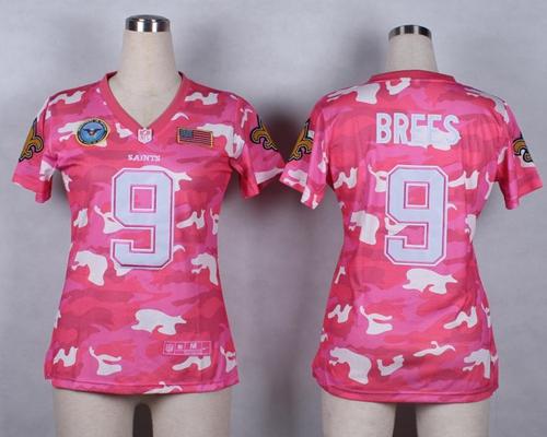 Saints #9 Drew Brees Pink Women's Stitched Elite Camo Fashion Jersey cheap jerseys for sale - CheapJerseys.Shop