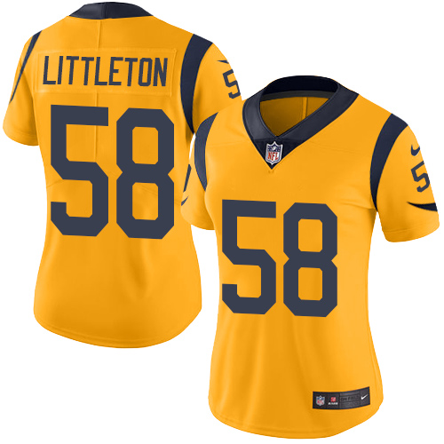 Los Angeles Rams #58 Cory Littleton Gold Women's Stitched Limited Rush Jersey Womens cheap jerseys for sale - CheapJerseys.Shop