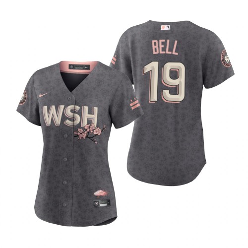 Washington Washington Nationals #19 Josh Bell Women's Gray 2022 City Connect Replica Jersey Womens cheap jerseys for sale - CheapJerseys.Shop
