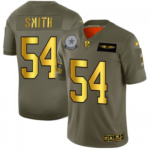 Dallas Dallas Cowboys #54 Jaylon Smith Men's Olive Gold 2019 Salute to Service Limited Jersey Men's cheap jerseys for sale - CheapJerseys.Shop