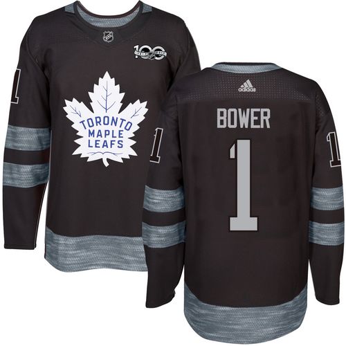 Maple Toronto Maple Leafs #1 Johnny Bower Black 1917-2017 100th Anniversary Stitched Jersey Men's cheap jerseys for sale - CheapJerseys.Shop