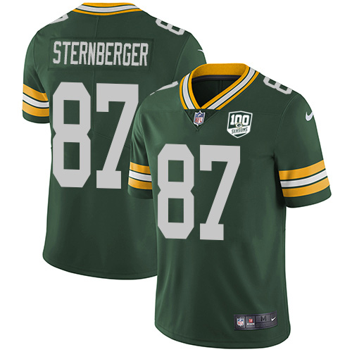Green Bay Packers #87 Jace Sternberger Green Team Color Men's 100th Season Stitched Vapor Untouchable Limited Jersey Men's cheap jerseys for sale - CheapJerseys.Shop