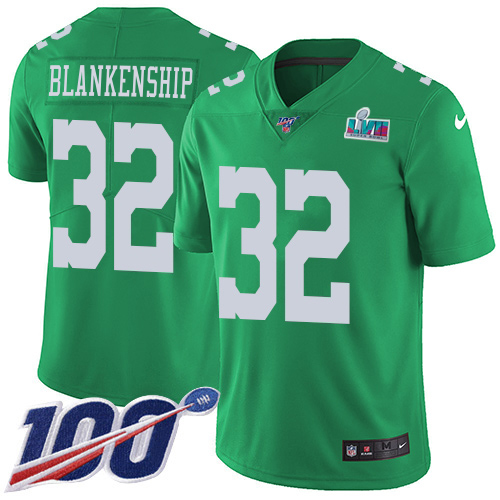 Eagles #32 Reed Blankenship Green Super Bowl LVII Patch Youth Stitched Limited Rush 100th Season Jersey cheap jerseys for sale - CheapJerseys.Shop