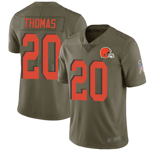 Cleveland Browns #20 Tavierre Thomas Olive Men's Stitched Limited 2017 Salute To Service Jersey Men's cheap jerseys for sale - CheapJerseys.Shop