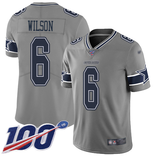 Cowboys #6 Donovan Wilson Gray Men's Stitched Limited Inverted Legend 100th Season Jersey cheap jerseys for sale - CheapJerseys.Shop