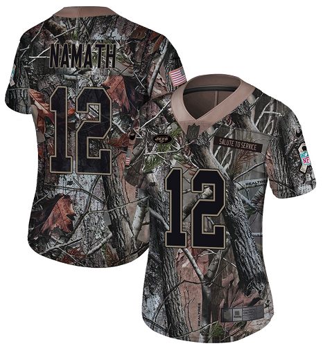 Jets #12 Joe Namath Camo Women's Stitched Limited Rush Realtree Jersey cheap jerseys for sale - CheapJerseys.Shop