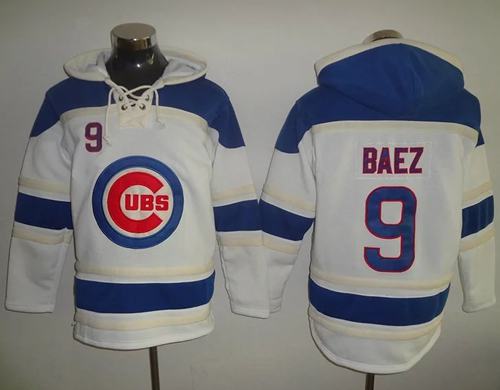 Cubs #9 Javier Baez White Sawyer Hooded Sweatshirt Hoodie cheap jerseys for sale - CheapJerseys.Shop