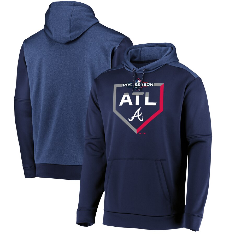 Atlanta Braves Majestic 2019 Postseason Dugout Authentic Pullover Hoodie Navy cheap jerseys for sale - CheapJerseys.Shop