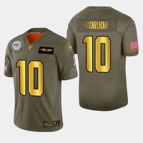 Seattle Seattle Seahawks #10 Josh Gordon Men's Olive Gold 2019 Salute to Service Limited 100 Jersey Men's cheap jerseys for sale - CheapJerseys.Shop