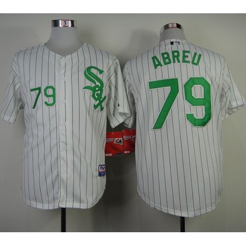 Chicago White Sox #79 Jose Abreu White Green Strip St. Patrick's Day Stitched Jersey Men's cheap jerseys for sale - CheapJerseys.Shop