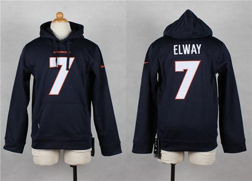 Broncos #7 John Elway Navy Blue Youth Pullover Hoodie cheap jerseys for sale - CheapJerseys.Shop