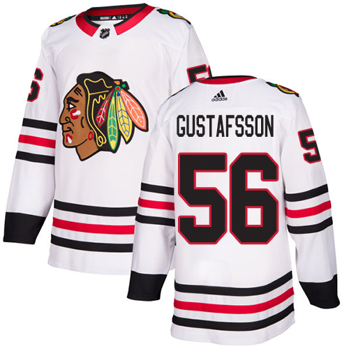Chicago Blackhawks #56 Erik Gustafsson White Road Authentic Stitched Jersey Men's cheap jerseys for sale - CheapJerseys.Shop