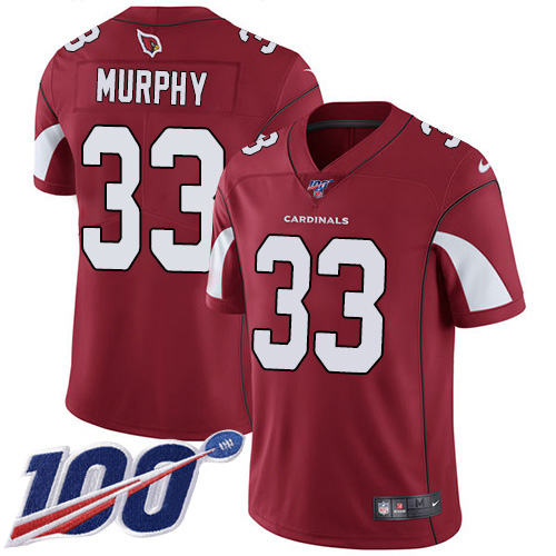 Arizona Cardinals #33 Byron Murphy Red Team Color Men's Stitched 100th Season Vapor Limited Jersey Men's cheap jerseys for sale - CheapJerseys.Shop