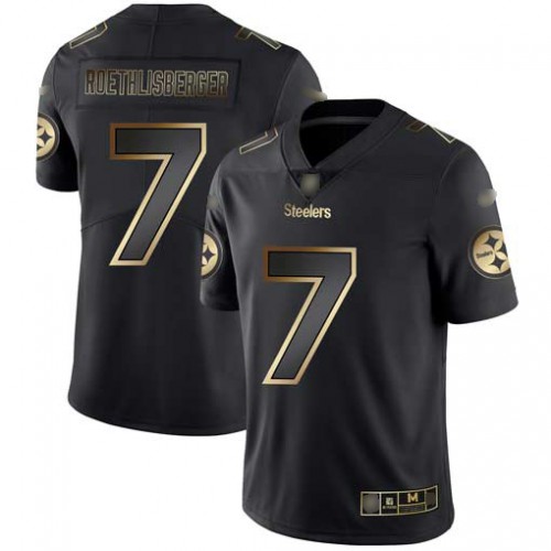Pittsburgh Steelers #7 Ben Roethlisberger Black/Gold Men's Stitched Vapor Untouchable Limited Jersey Men's cheap jerseys for sale - CheapJerseys.Shop