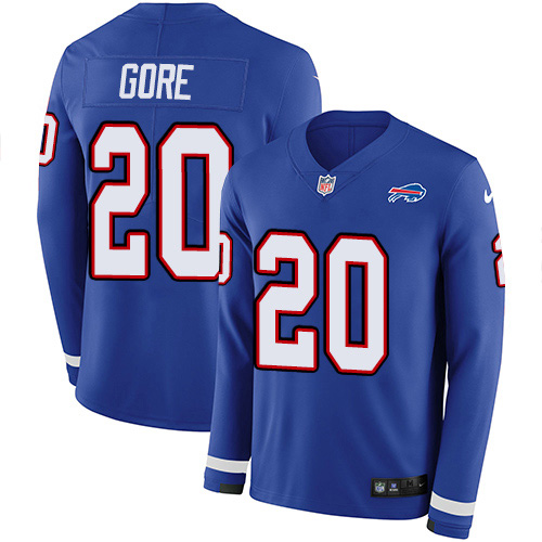 Buffalo Bills #20 Frank Gore Royal Blue Team Color Men's Stitched Limited Therma Long Sleeve Jersey Men's cheap jerseys for sale - CheapJerseys.Shop