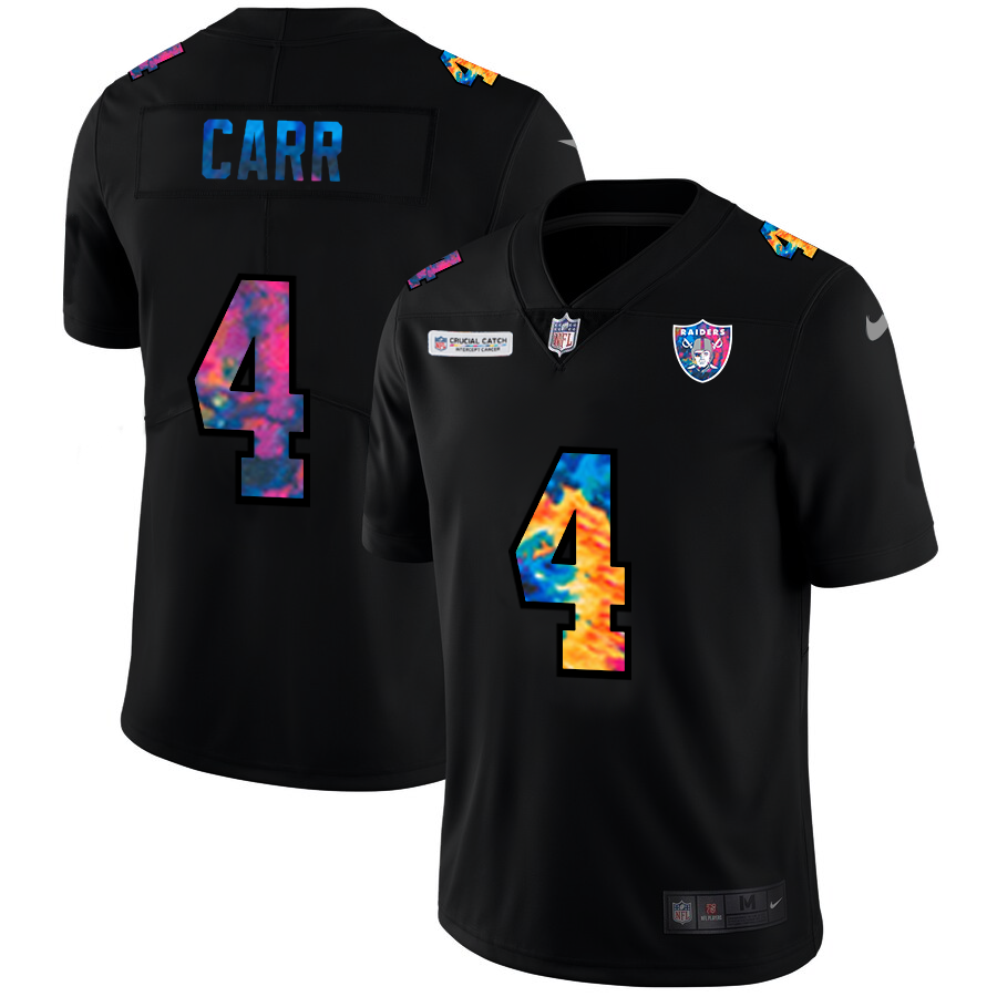 Las Vegas Raiders #4 Derek Carr Men's Multi-Color Black 2020 Crucial Catch Vapor Untouchable Limited Jersey cheap jerseys for sale - CheapJerseys.Shop