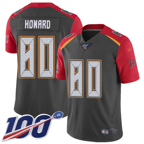 Tampa Bay Buccaneers #80 O. J. Howard Gray Men's Stitched Limited Inverted Legend 100th Season Jersey Men's cheap jerseys for sale - CheapJerseys.Shop