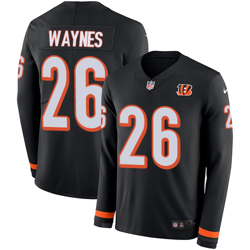 Cincinnati Bengals #26 Trae Waynes Black Team Color Men's Stitched Limited Therma Long Sleeve Jersey Men's cheap jerseys for sale - CheapJerseys.Shop