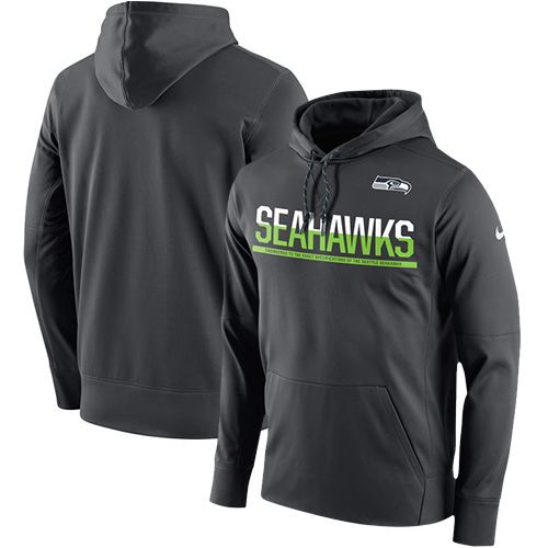 Men's Seattle Seahawks Sideline Circuit Anthracite Pullover Hoodie cheap jerseys for sale - CheapJerseys.Shop