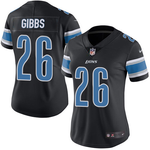 Lions #26 Jahmyr Gibbs Black Women's Stitched Limited Rush Jersey cheap jerseys for sale - CheapJerseys.Shop