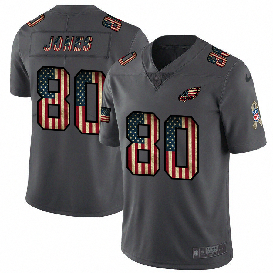 Philadelphia Eagles #80 Julio Jones 2018 Salute To Service Retro USA Flag Limited Jersey cheap jerseys for sale - CheapJerseys.Shop