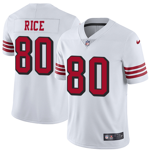 49ers #80 Jerry Rice White Rush Men's Stitched Vapor Untouchable Limited Jersey cheap jerseys for sale - CheapJerseys.Shop