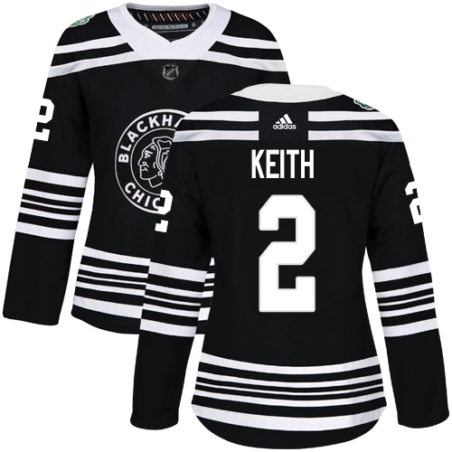 Chicago Blackhawks #2 Duncan Keith Black Authentic 2019 Winter Classic Women's Stitched Jersey Womens cheap jerseys for sale - CheapJerseys.Shop