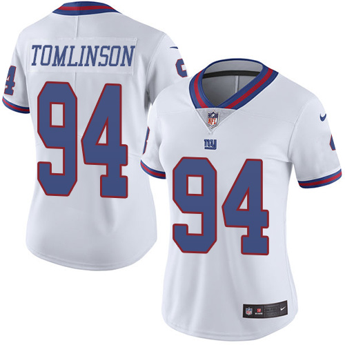 New York Giants #94 Dalvin Tomlinson White Women's Stitched Limited Rush Jersey Womens cheap jerseys for sale - CheapJerseys.Shop
